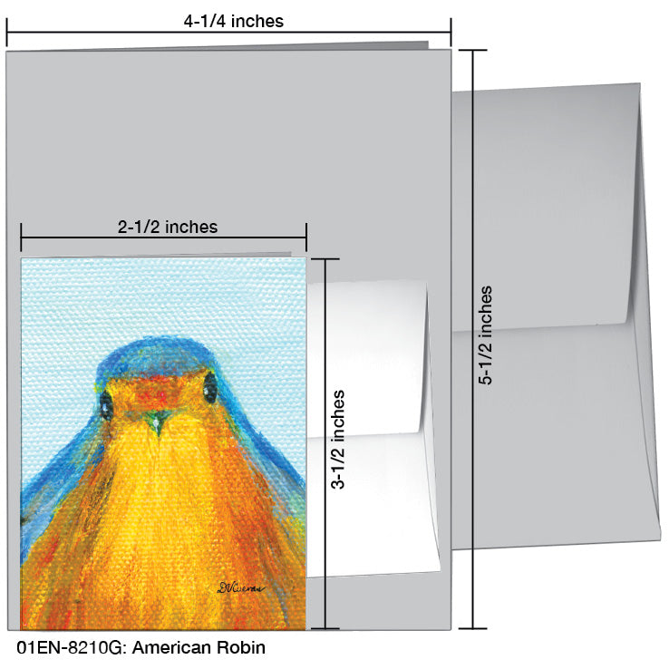 American Robin, Greeting Card (8210G), Enclosure Card, www.printedcanvas.com
