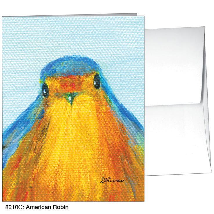 American Robin, Greeting Card (8210G), A2 Card Front, www.printedcanvas.com