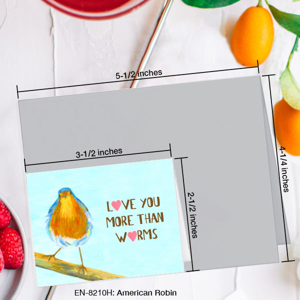 American Robin, Greeting Card (8210H), Enclosure, www.printedcanvas.com