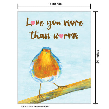 American Robin, Card Board (8210HA), Card Board: 18x24, printedcanvas.com
