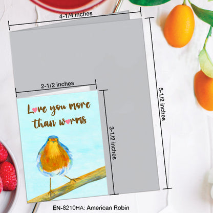 American Robin, Greeting Card (8210HA), Enclosure, www.printedcanvas.com