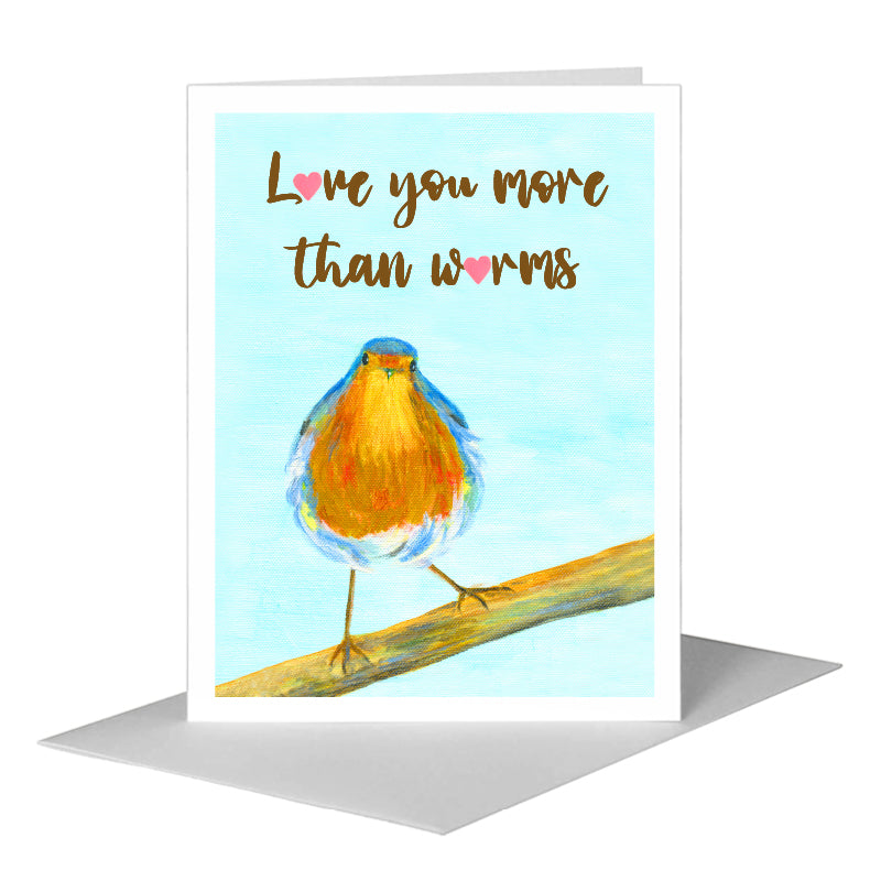American Robin, Greeting Card (#8210HA) A2 Card Front, www.printedcanvas.com