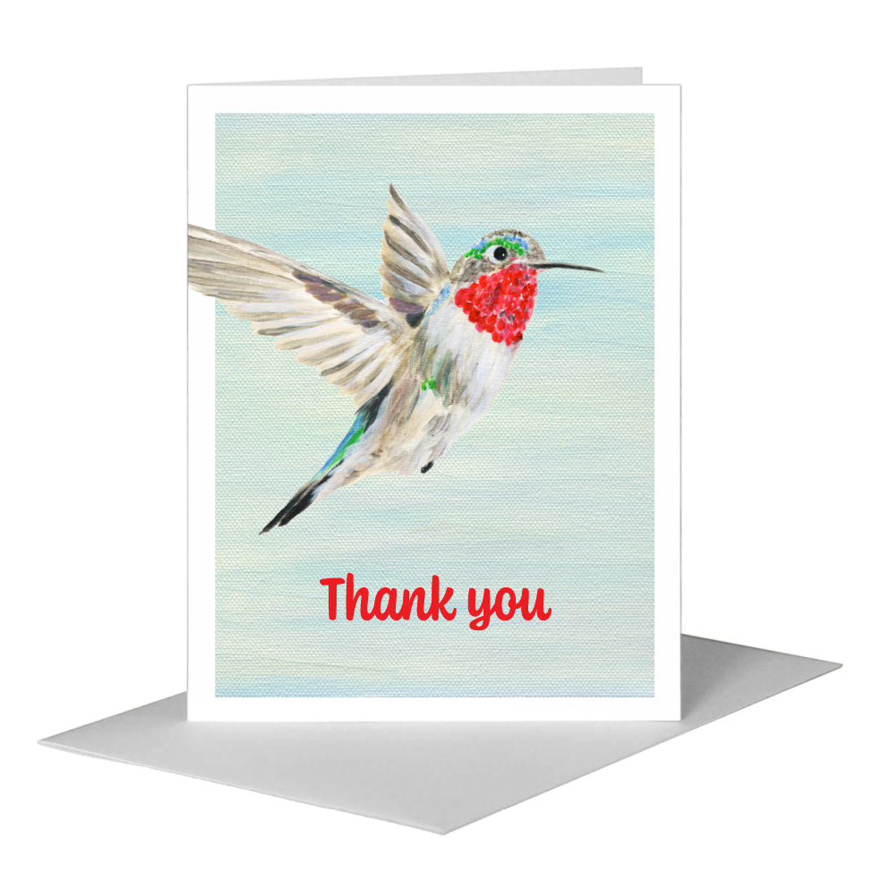 Anna's Hummingbird, Greeting Card (#8213B) A2 Card Front, www.printedcanvas.com