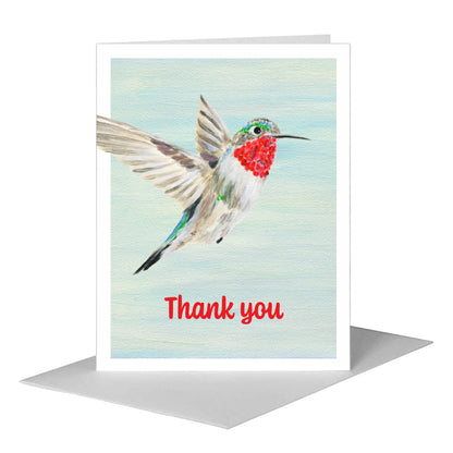 Anna's Hummingbird, Greeting Card (#8213B) A2 Card Front, www.printedcanvas.com
