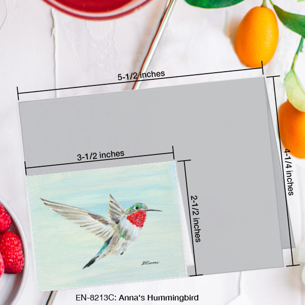 Anna's Hummingbird, Greeting Card (8213C), Enclosure Card, www.printedcanvas.com