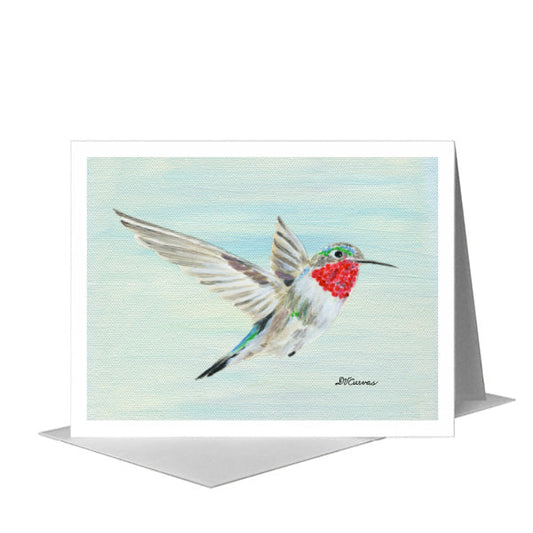 Anna's Hummingbird, Greeting Card (#8213C) A2 Card Front, www.printedcanvas.com
