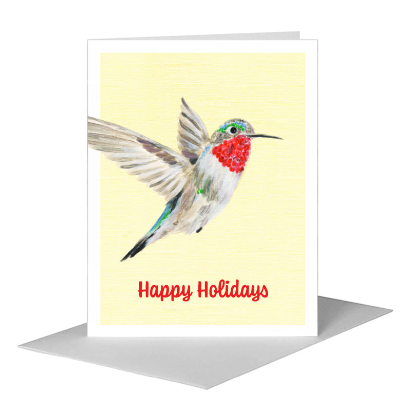 Anna's Hummingbird, Greeting Card (#8213F) A2 Card Front, www.printedcanvas.com