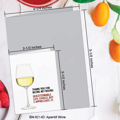 Aperitif Wine, Greeting Card (#8214D)