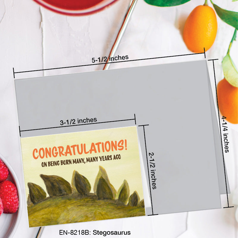 Stegosaurus, Greeting Card (8218B), Enclosure, www.printedcanvas.com