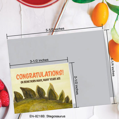 Stegosaurus, Greeting Card (8218B), Enclosure, www.printedcanvas.com