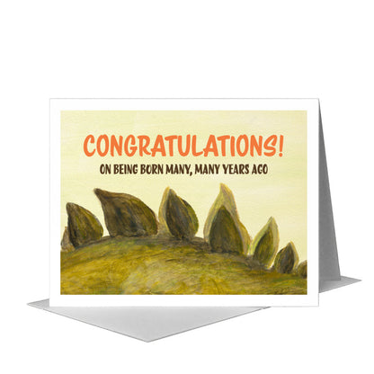 Stegosaurus, Greeting Card (#8218B) A2 Card Front, www.printedcanvas.com