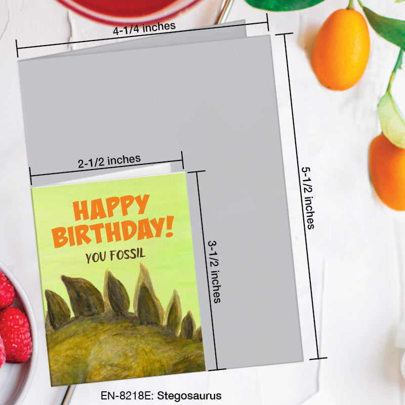 Stegosaurus, Greeting Card (8218E), Enclosure, www.printedcanvas.com