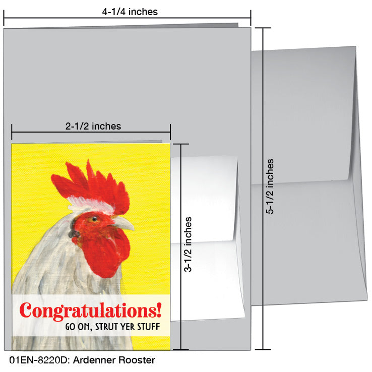 Ardenner Rooster, Greeting Card (8220D), Enclosure, www.printedcanvas.com