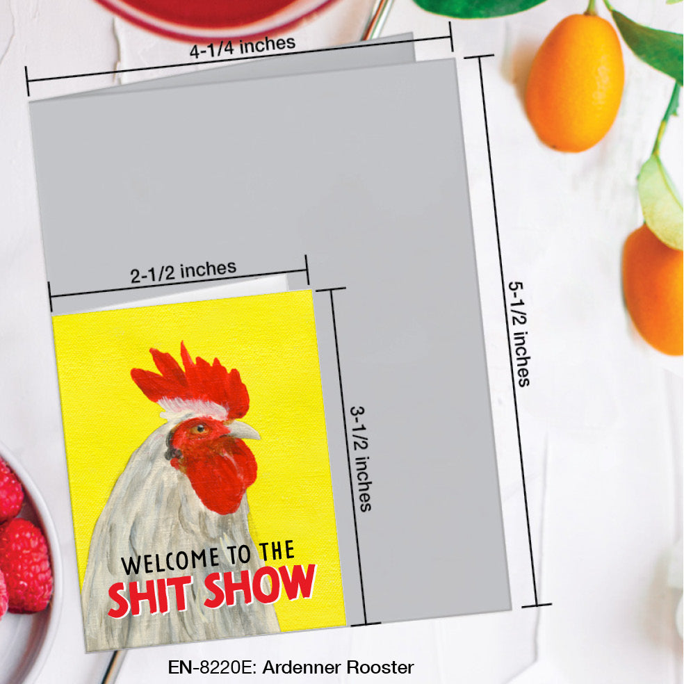 Ardenner Rooster, Greeting Card (#8220E), Enclosure, www.printedcanvas.com
