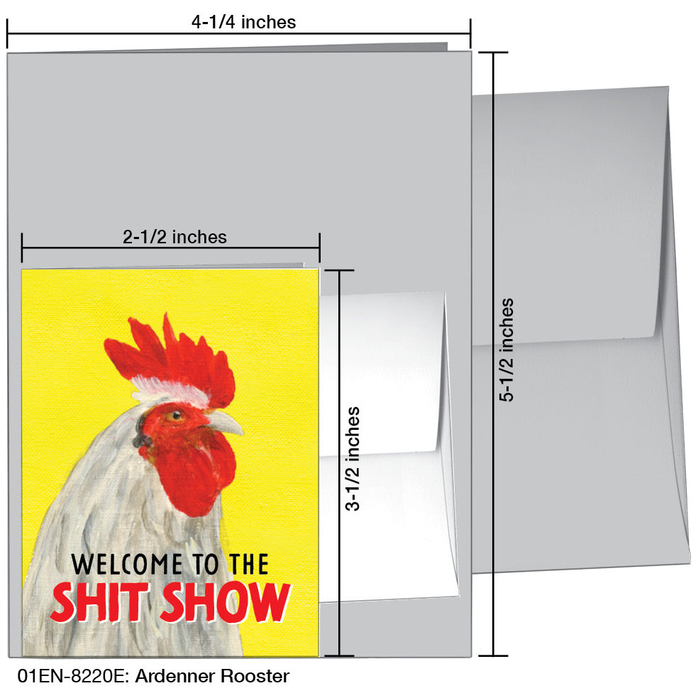 Ardenner Rooster, Greeting Card (#8220E)
