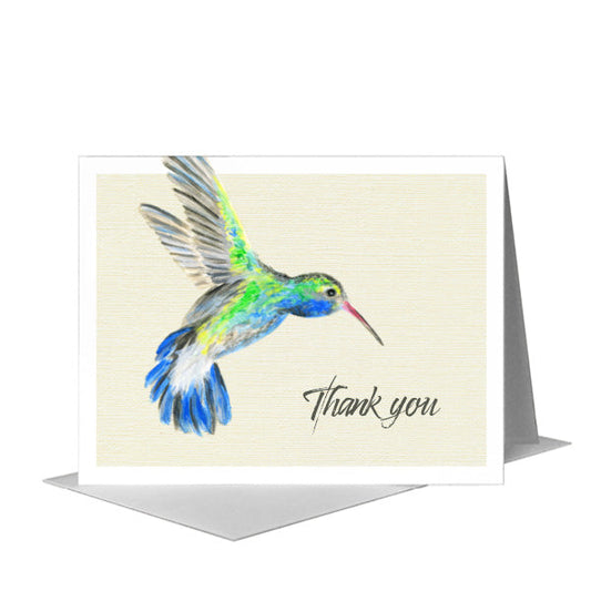 Broad-Billed Hummingbird, Greeting Card (#8225A) A2 Card Front, www.printedcanvas.com