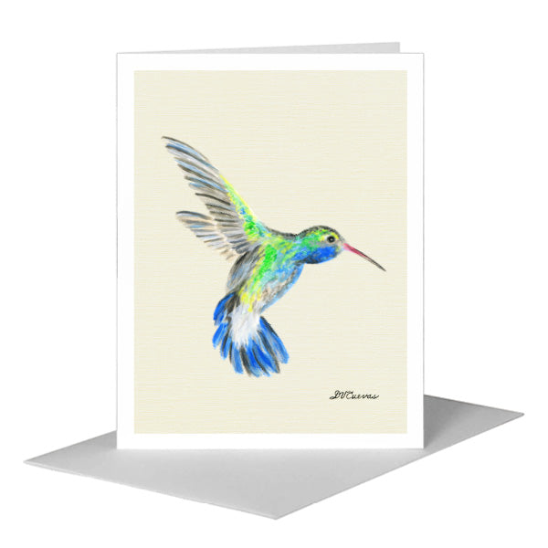 Broad-Billed Hummingbird, Greeting Card (#8225B) A2 Card Front, www.printedcanvas.com