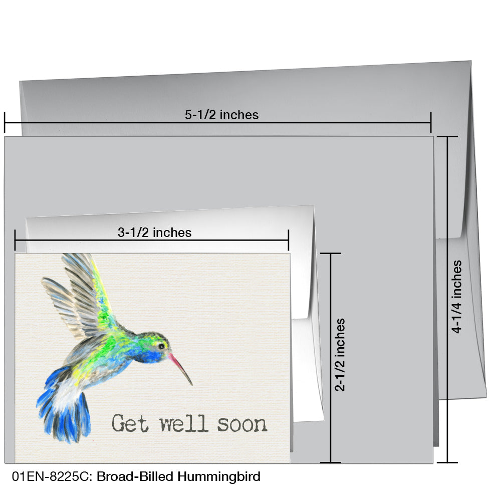 Broad-Billed Hummingbird, Greeting Card (8225C), Enclosure, printedcanvas.com