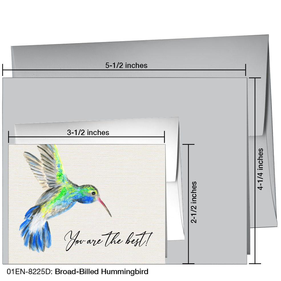 Broad-Billed Hummingbird, Greeting Card (8225D), Enclosure, printedcanvas.com
