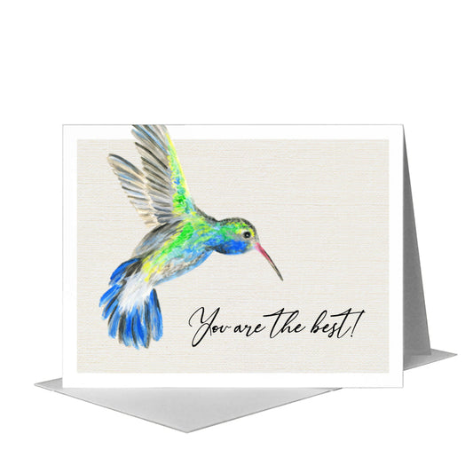 Broad-Billed Hummingbird, Greeting Card (#8225D) A2 Card Front, www.printedcanvas.com