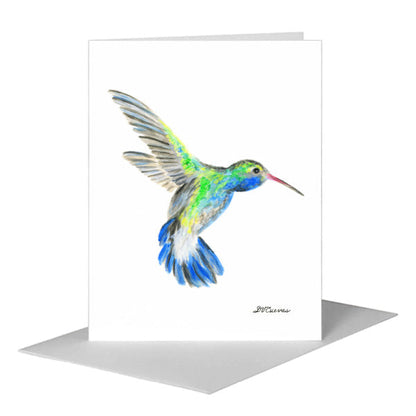 Broad-Billed Hummingbird, Greeting Card (#8225G) A2 Card Front, www.printedcanvas.com