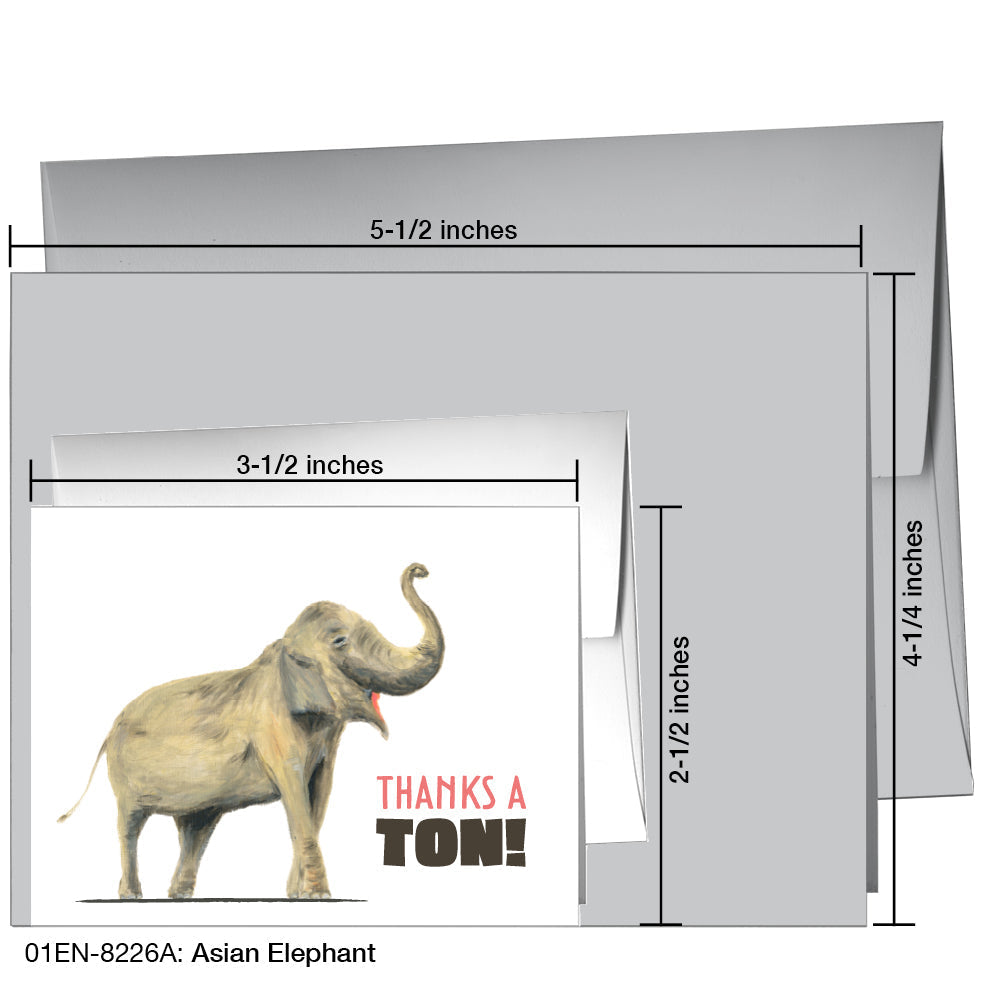 Asian Elephant, Greeting Card (8226A), Enclosure, printedcanvas.com