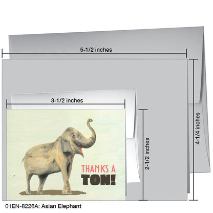 Asian Elephant, Greeting Card (8226A), Enclosure Card, www.printedcanvas.com