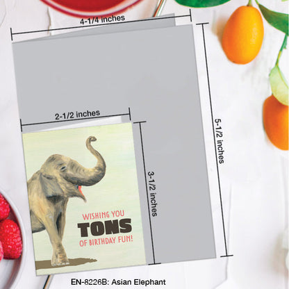 Asian Elephant, Greeting Card (8226B), Enclosure, www.printedcanvas.com