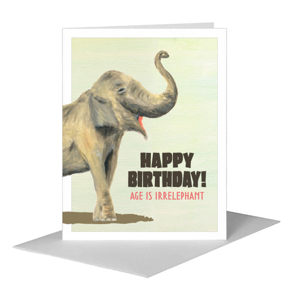 Asian Elephant, Greeting Card (#8226C) A2 Card Front, www.printedcanvas.com