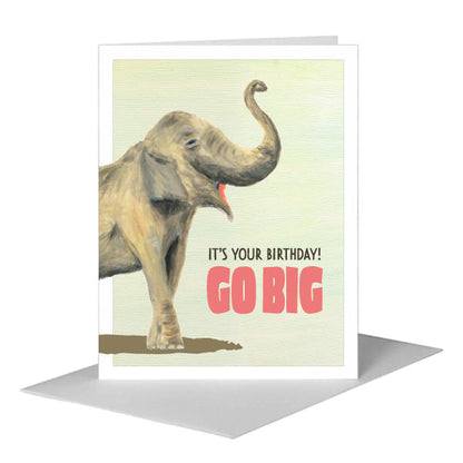 Asian Elephant, Greeting Card (#8226E) A2 Card Front, www.printedcanvas.com