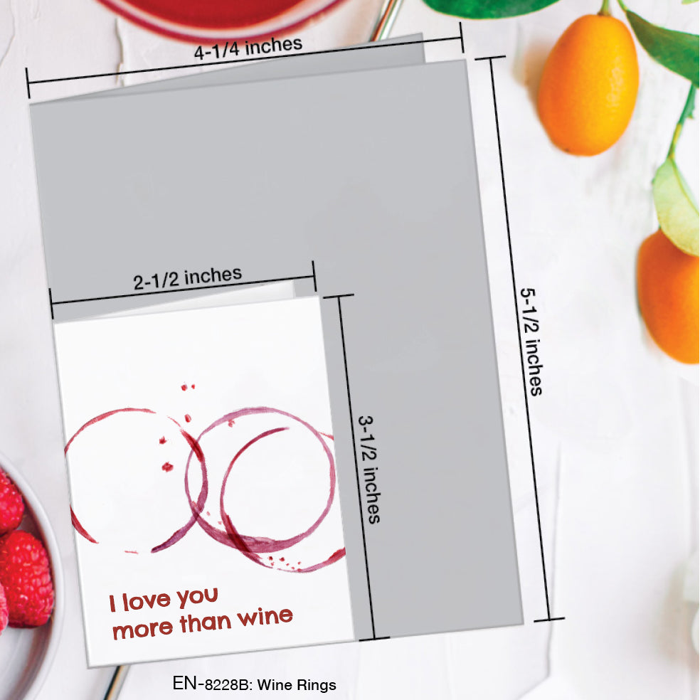 Wine Rings, Greeting Card (#8228B)