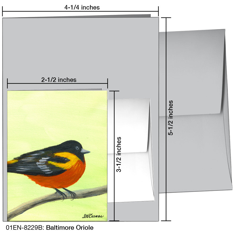 Baltimore Oriole, Greeting Card (8229B), Enclosure, printedcanvas.com