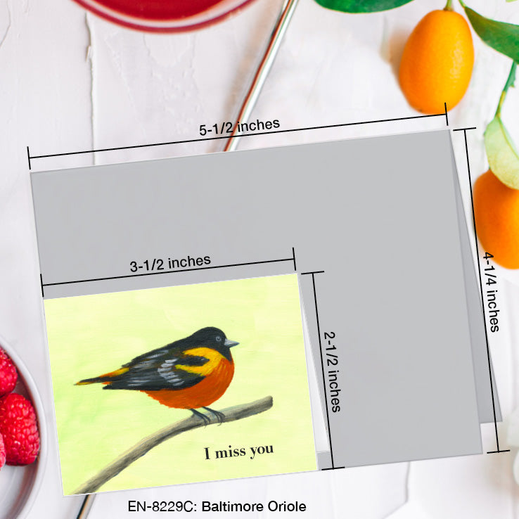 Baltimore Oriole, Greeting Card (8229C), Enclosure, www.printedcanvas.com