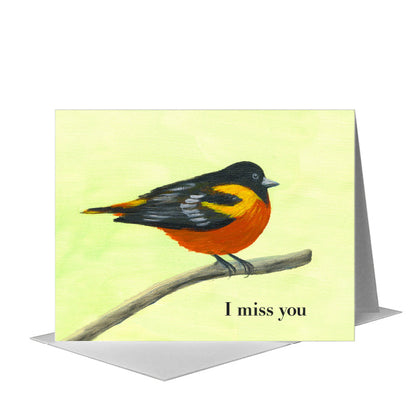 Baltimore Oriole, Greeting Card (#8229C) A2 Card Front, www.printedcanvas.com