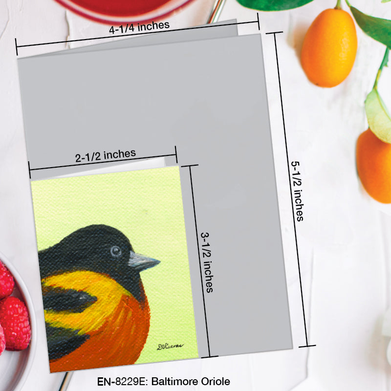 Baltimore Oriole, Greeting Card (8229E), Enclosure Card, www.printedcanvas.com
