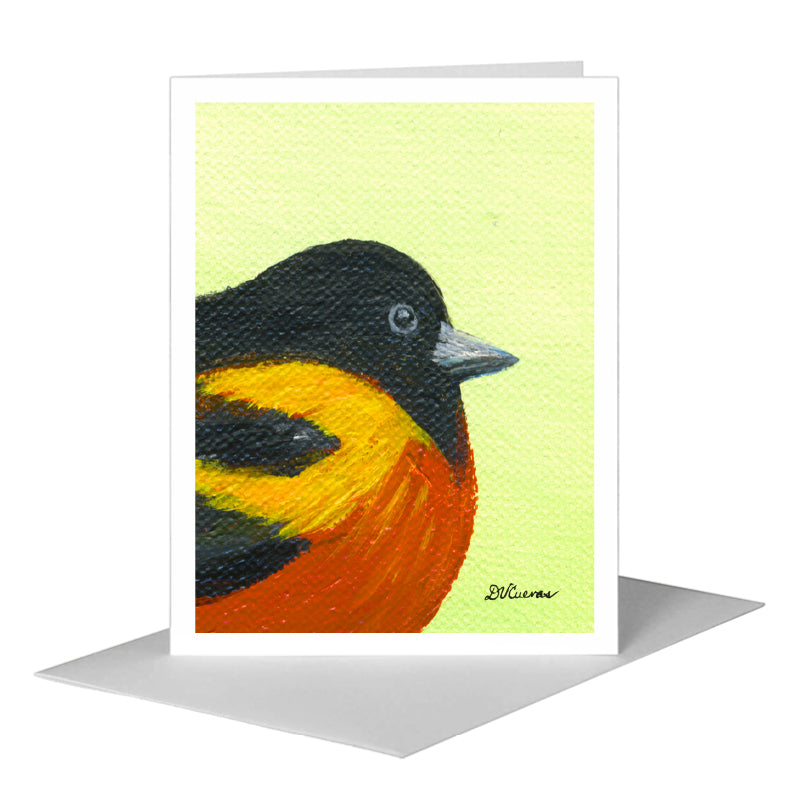 Baltimore Oriole, Greeting Card (#8229E), A2 Card Front, www.printedcanvas.com