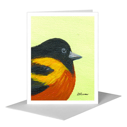 Baltimore Oriole, Greeting Card (#8229E), A2 Card Front, www.printedcanvas.com