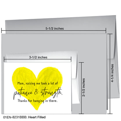 Heart Filled - Yellow, Greeting Card (8769D), Enclosure, printedcanvas.com