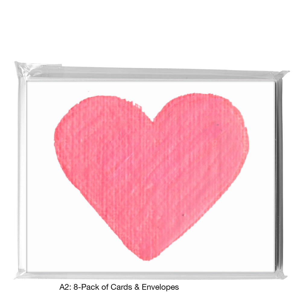 Heart Soft Pink, Greeting Card (8232E), A2 8-Pack, printedcanvas.com