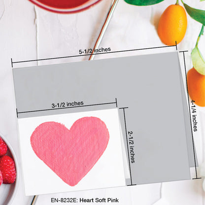 Heart Soft Pink, Greeting Card (8232E), Enclosure Card, www.printedcanvas.com