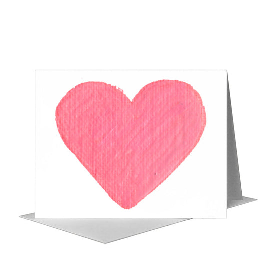 Heart Soft Pink, Greeting Card (#8232E) A2 Card Front, www.printedcanvas.com