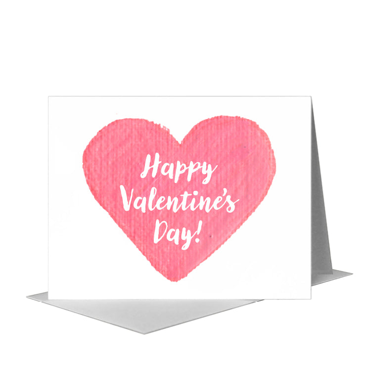 Heart Soft Pink, Greeting Card (#8232H) A2 Card Front, www.printedcanvas.com