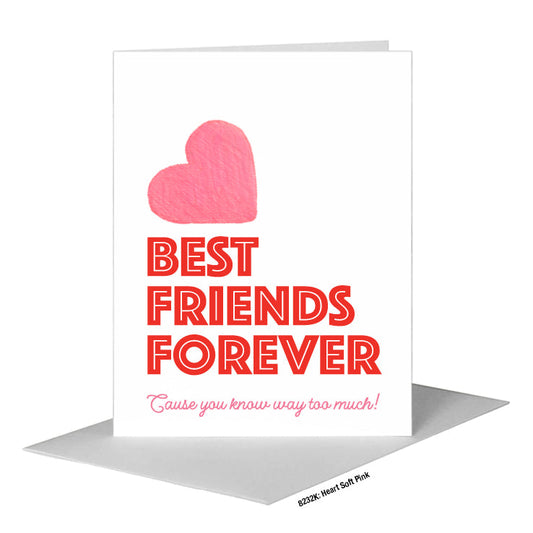 Heart Soft Pink, Greeting Card (#8232K) A2 Card Front, www.printedcanvas.com