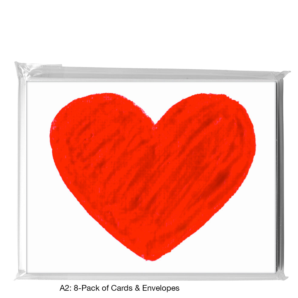 Heart Red Red, Greeting Card (8233C), A2 8-Pack, printedcanvas.com