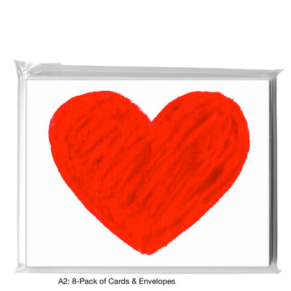 Heart Red Red, Greeting Card (8233C), A2 8-Pack, printedcanvas.com