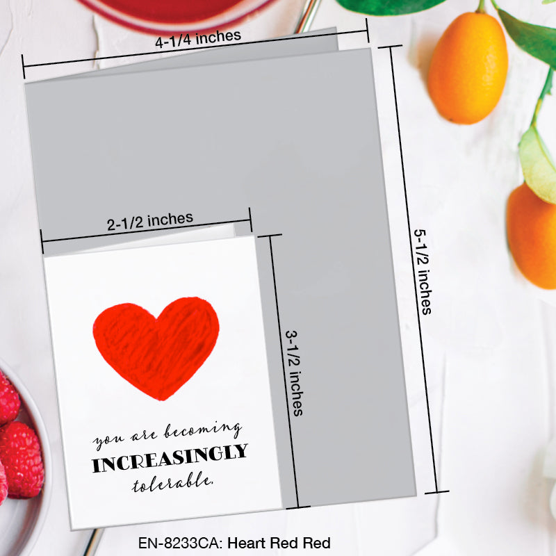 Heart Red Red, Greeting Card (8233CA), Enclosure, www.printedcanvas.com