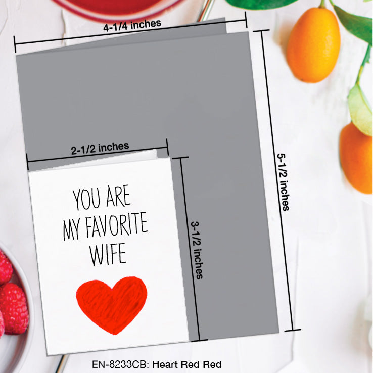 Heart Red Red, Greeting Card (8233CB), Enclosure, www.printedcanvas.com