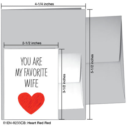 Heart Red Red, Greeting Card (8233CB), Enclosure, www.printedcanvas.com