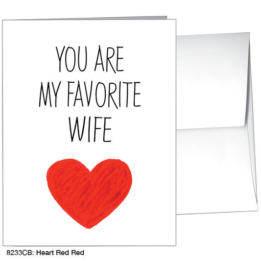 Heart Red Red, Greeting Card (8233CB)