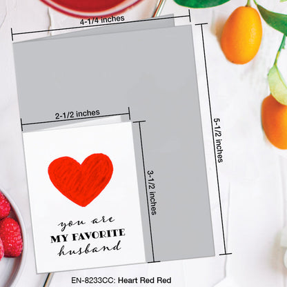 Heart Red Red, Greeting Card (8233CC), Enclosure, www.printedcanvas.com